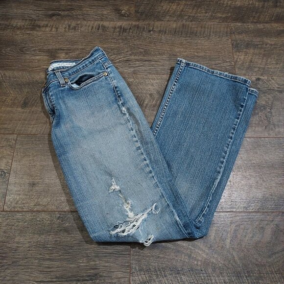 Thrashed Distressed DKNY Boot Cut Cotton Spandex Fits 30x30 size 10 - Picture 5 of 15